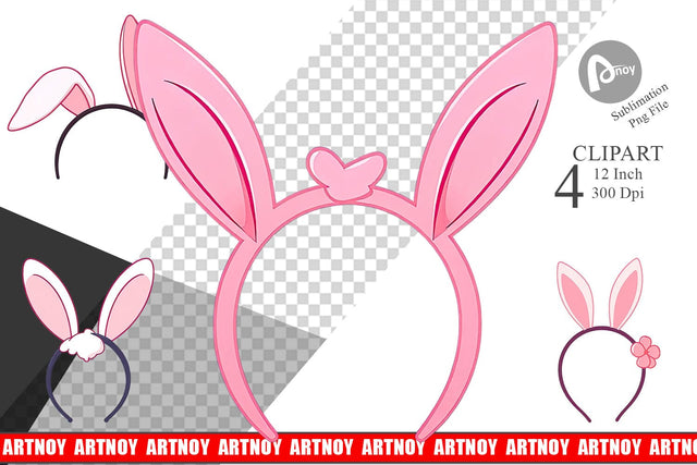 Bunny Headband Clipart Sublimation artnoy 