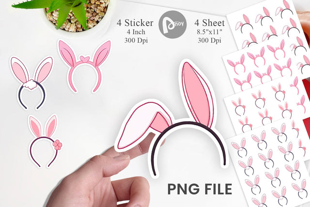 Bunny Headband Sticker Sublimation artnoy 