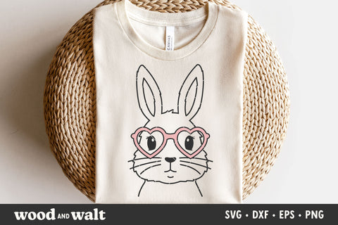 Bunny Heart Glasses SVG | Easter Shirt SVG SVG Wood And Walt 