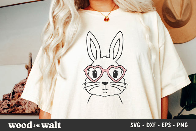 Bunny Heart Glasses SVG | Easter Shirt SVG SVG Wood And Walt 