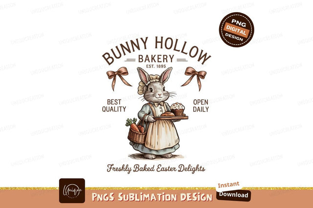 Bunny Hollow Bakery Easter Themed Design Sublimation Designangry 