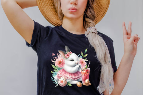 Bunny is Drinking Juice Sublimation Clipart Sublimation SVGArt 