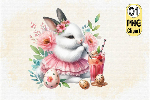 Bunny is Drinking Juice Sublimation Clipart Sublimation SVGArt 