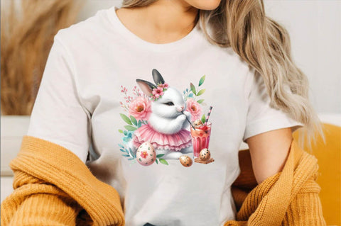 Bunny is Drinking Juice Sublimation Clipart Sublimation SVGArt 