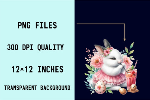 Bunny is Drinking Juice Sublimation Clipart Sublimation SVGArt 