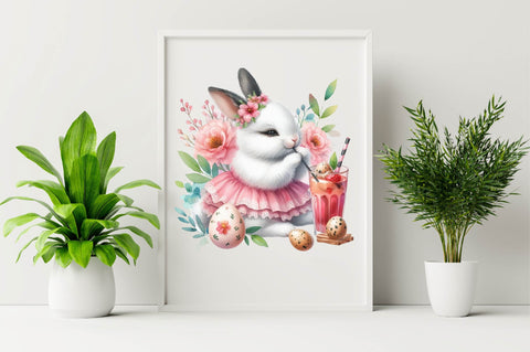 Bunny is Drinking Juice Sublimation Clipart Sublimation SVGArt 