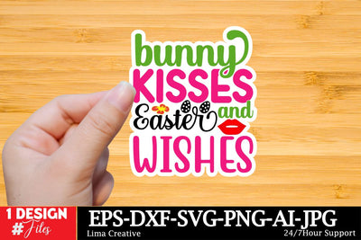Bunny Kisses And EAster Wishes Sticker SVG Cut File, Happy Easter SVG Design, Easter SVG Bundle, Easter Sublimation PNG,Easter Sublimation Bundle, Easter GRaphic Illustration SVG Insomnia Std 