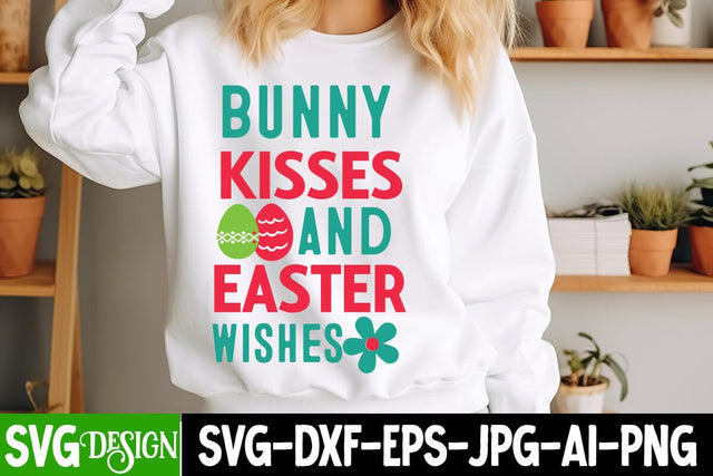 Bunny Kisses And easter Wishes SVG Design,Happy Easter SVG Cut File, Happy Easter Sublimation PNG, Happy Easter Day Sublimation Bundle,Happy Easter Sublimation Design SVG BlackCatsMedia 