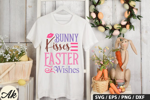 Bunny Kisses Easter Wishes SVG And Sticker Design PNG SVG akazaddesign 