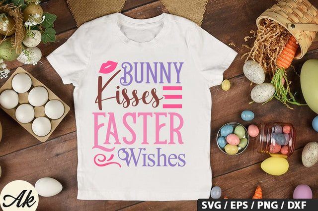 Bunny Kisses Easter Wishes SVG And Sticker Design PNG SVG akazaddesign 