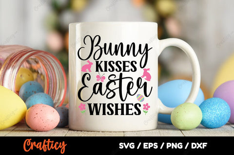 Bunny Kisses Easter Wishes SVG Design SVG Designangry 