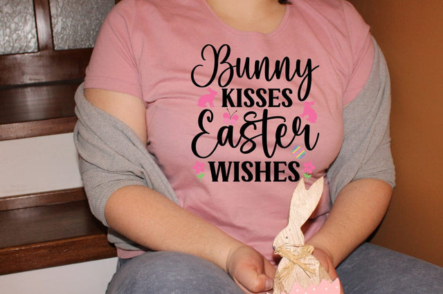Bunny Kisses Easter Wishes SVG Design SVG Designangry 