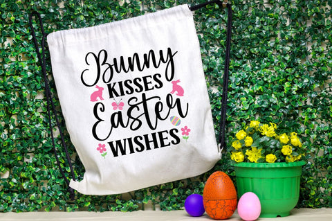 Bunny Kisses Easter Wishes SVG Design SVG Designangry 