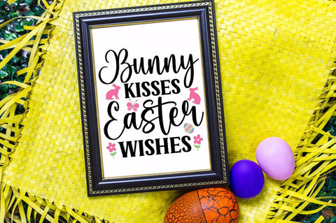 Bunny Kisses Easter Wishes SVG Design SVG Designangry 
