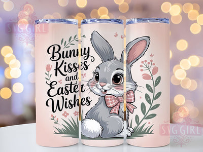 Bunny Kisses Wishes 20oz Tumbler, Bunny Kisses, Easter Wishes, 20oz Sublimation, PNG Design, Spring Mug, Holiday Gift Sublimation SvggirlplusArt 