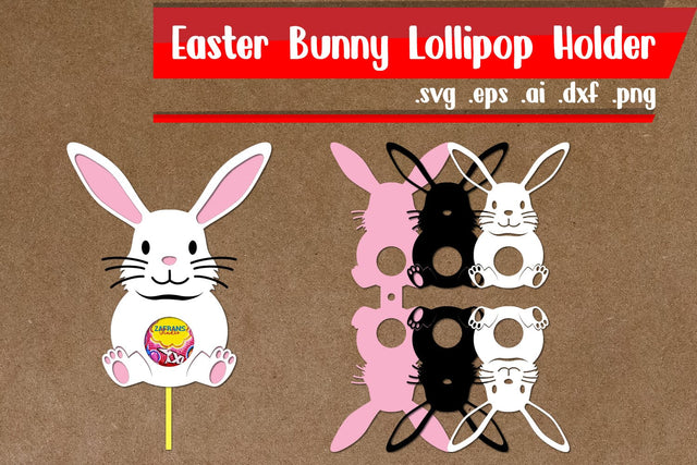 Bunny Lollipop Holders | Rabbit Lollipop Holders SVG zafrans studio 