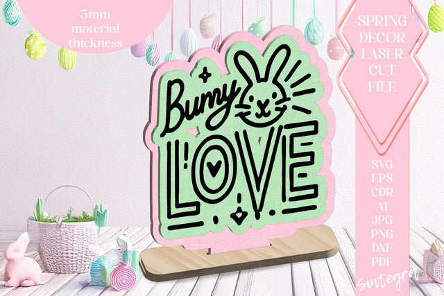 Bunny Love Easter Spring Ornament Laser Cut SVG v1 SVG Sintegra 