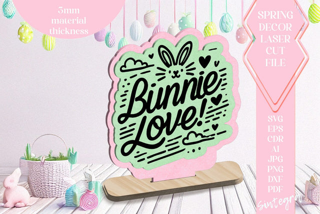 Bunny Love Easter Spring Ornament Laser Cut SVG v3 SVG Sintegra 