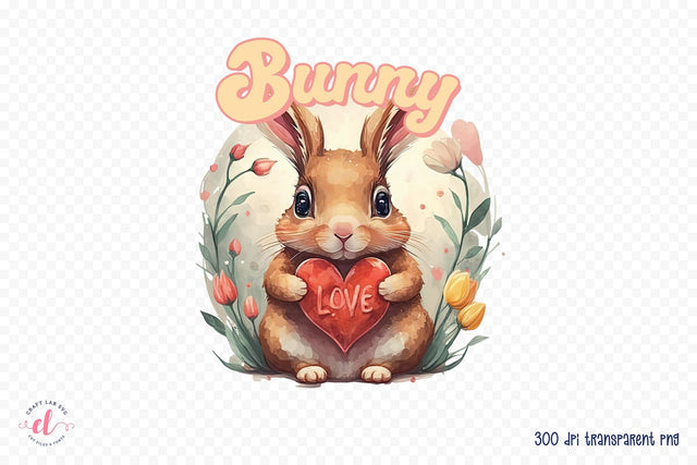 Bunny Love, Easter Sublimation Design Sublimation CraftLabSVG 