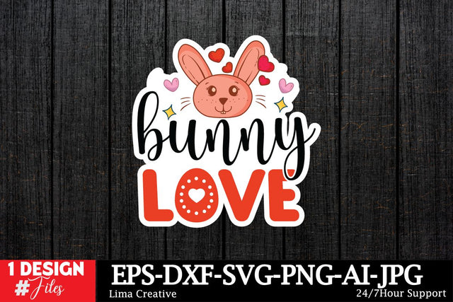 Bunny Love Sticker SVG SVG Insomnia Std 