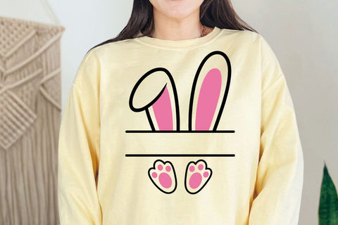 Bunny Name Frame SVG: Easter Rabbit Ears Clipart SVG DesignDestine 
