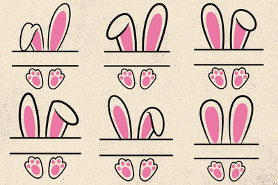Bunny Name Frame SVG: Easter Rabbit Ears Clipart SVG DesignDestine 