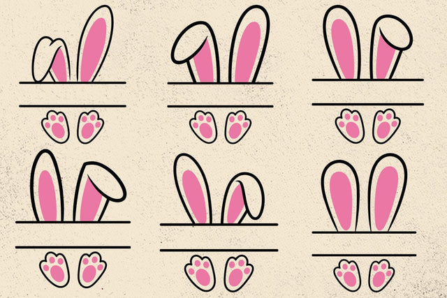 Bunny Name Frame SVG: Easter Rabbit Ears Clipart SVG DesignDestine 