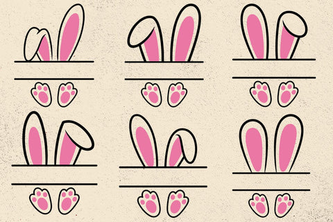 Bunny Name Frame SVG: Easter Rabbit Ears Clipart SVG DesignDestine 