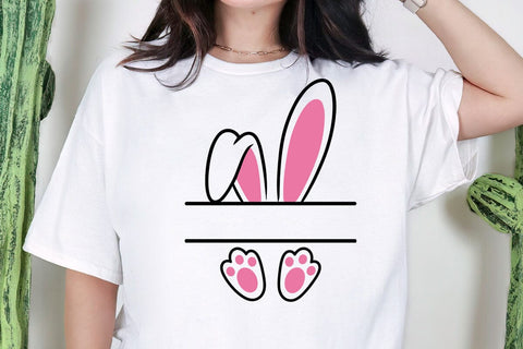 Bunny Name Frame SVG: Easter Rabbit Ears Clipart SVG DesignDestine 