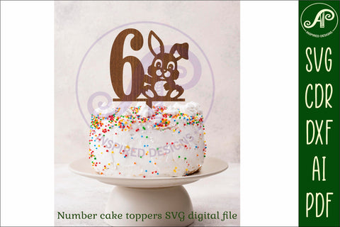 Bunny personalized number cake toppers, 13 designs SVG SVG APInspireddesigns 