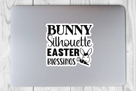 Bunny Silhouette Easter Blessings SVG Angelina750 