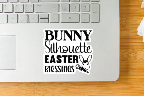 Bunny Silhouette Easter Blessings SVG Angelina750 