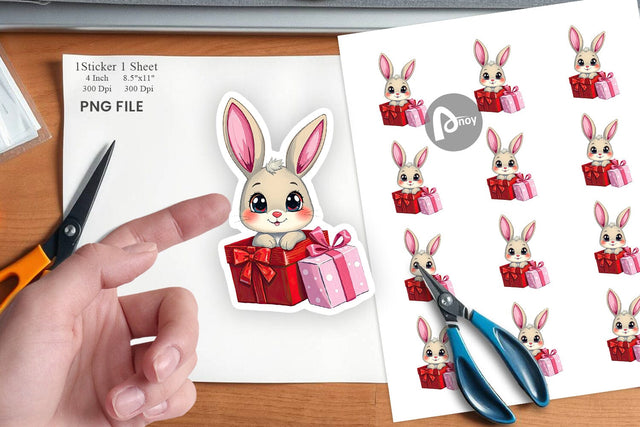 Bunny Sticker Gift Sublimation artnoy 