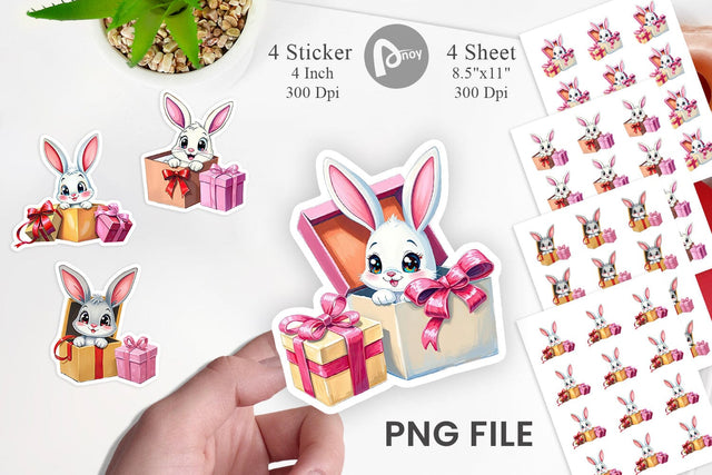 Bunny Sticker Gift Sublimation artnoy 