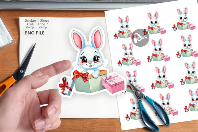 Bunny Sticker Gift Sublimation artnoy 