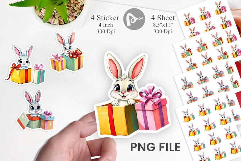 Bunny Sticker Gift Sublimation artnoy 