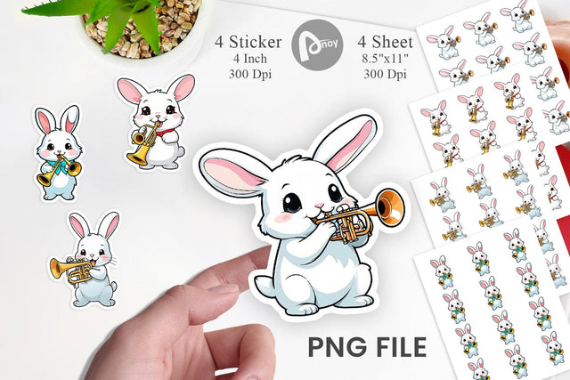 Bunny Sticker New Year Sublimation artnoy 