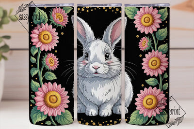 Bunny Sunflower 20oz Tumbler Wrap Sublimation sassyprint 