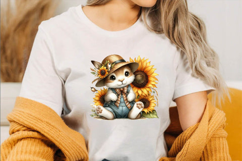 Bunny Sunflower Sublimation Clipart Bundle Sublimation SVGArt 