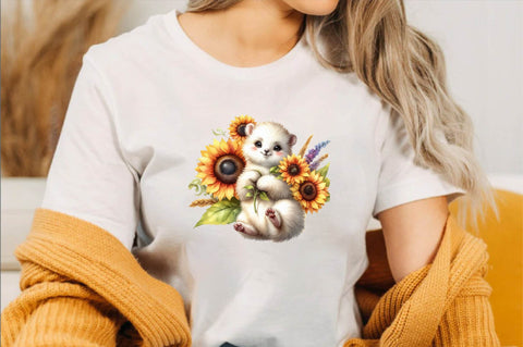 Bunny Sunflower Sublimation Clipart Bundle Sublimation SVGArt 