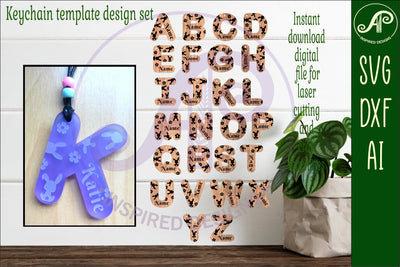 Bunny theme tag letter designs keychain DIGITAL SVG SVG APInspireddesigns 
