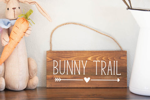 Bunny Trail Easter SVG I Farmhouse Easter Sign SVG I Easter SVG SVG Happy Printables Club 
