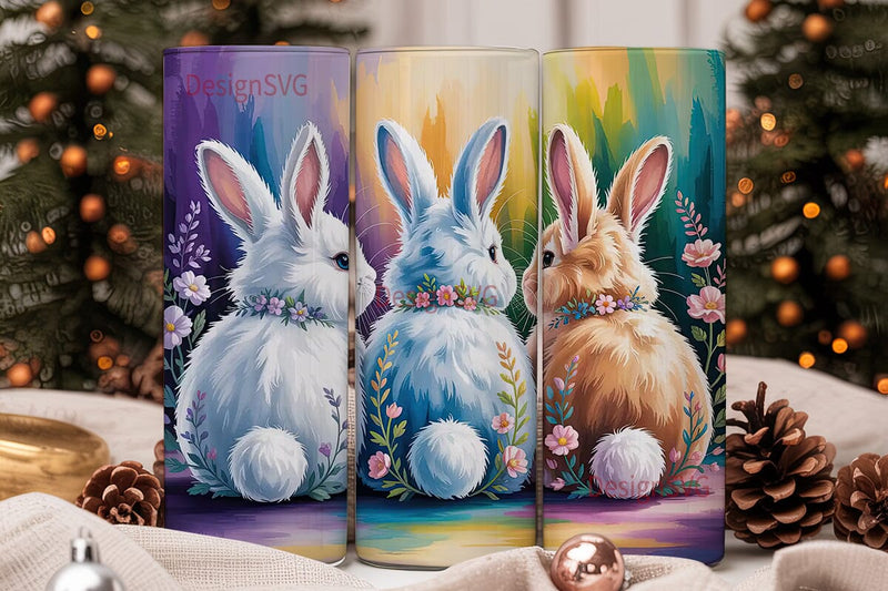 Bunny Trio 20oz Tumbler Wrap Sublimation DesignSVG 