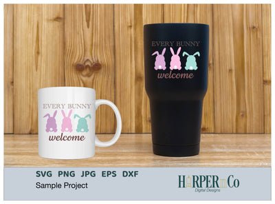 Bunny Trio Every Bunny Welcome SVG, PNG SVG HarperNCo 