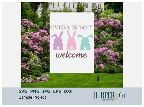 Bunny Trio Every Bunny Welcome SVG, PNG SVG HarperNCo 