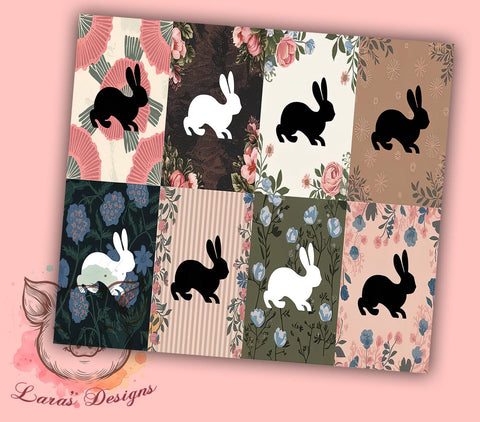 Bunny Tumbler, Spring Decor, Rabbits Design, Quilt Pattern, 20oz Tumbler Wrap, PNG Sublimation, Easter Gifts Sublimation Lara' s Designs 