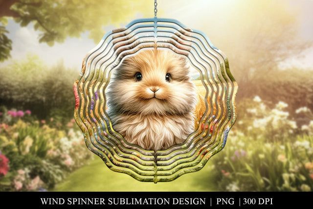 Bunny Wind Spinner Sublimation Design, Outdoor Garden Decor Sublimation BijouBay 