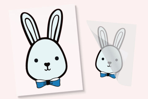 Bunny With Blue Bowtie DTF Transfer Physical So Fontsy T-Shirt Iron-On Transfer Shop