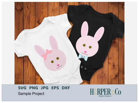 Bunny with Bows and Flowers SVG PNG Cut EPS File SVG HarperNCo 