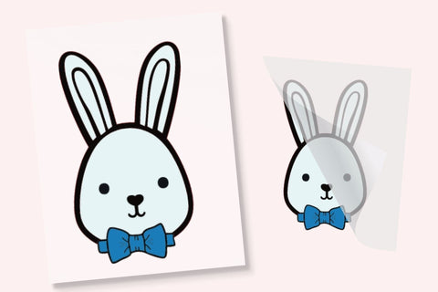 Bunny with Bowtie DTF Transfer Physical So Fontsy T-Shirt Iron-On Transfer Shop